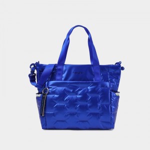 Blue Women's Hedgren Puffer Tote Bags | WHB5596PE